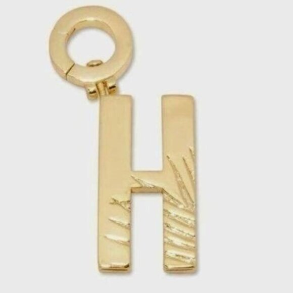 Gorjana Parker Charm Alphabet  Initial H 18K Gold Plated - Picture 3 of 11
